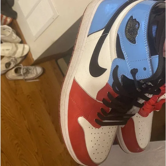 Size 12 Nike Air Jordans. Color Red, White, and Blue.